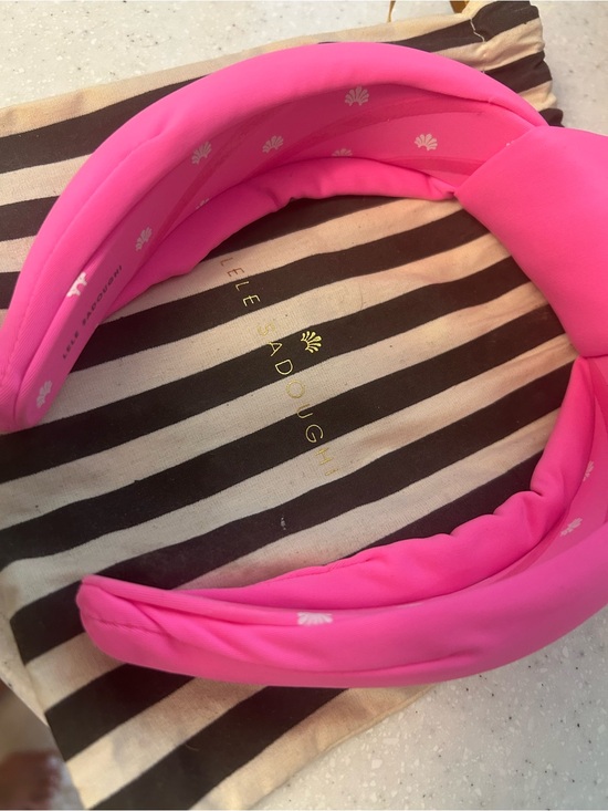 Lele Sadoughi Accessories - Lele Sadoughi Neon Pink Padded Knot Headband